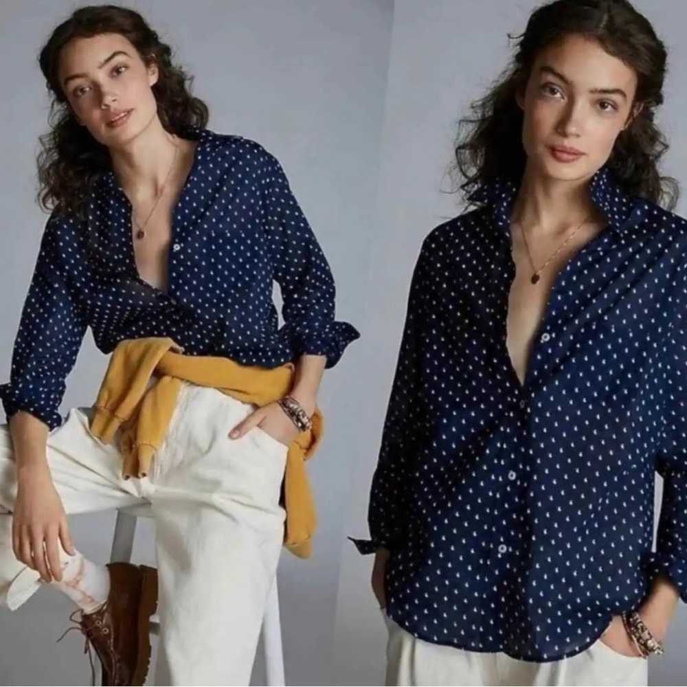 LAST CHANCE | Grayson navy pelican print button up